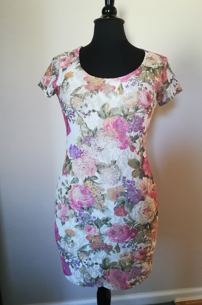 Floral mini dress, bodycon